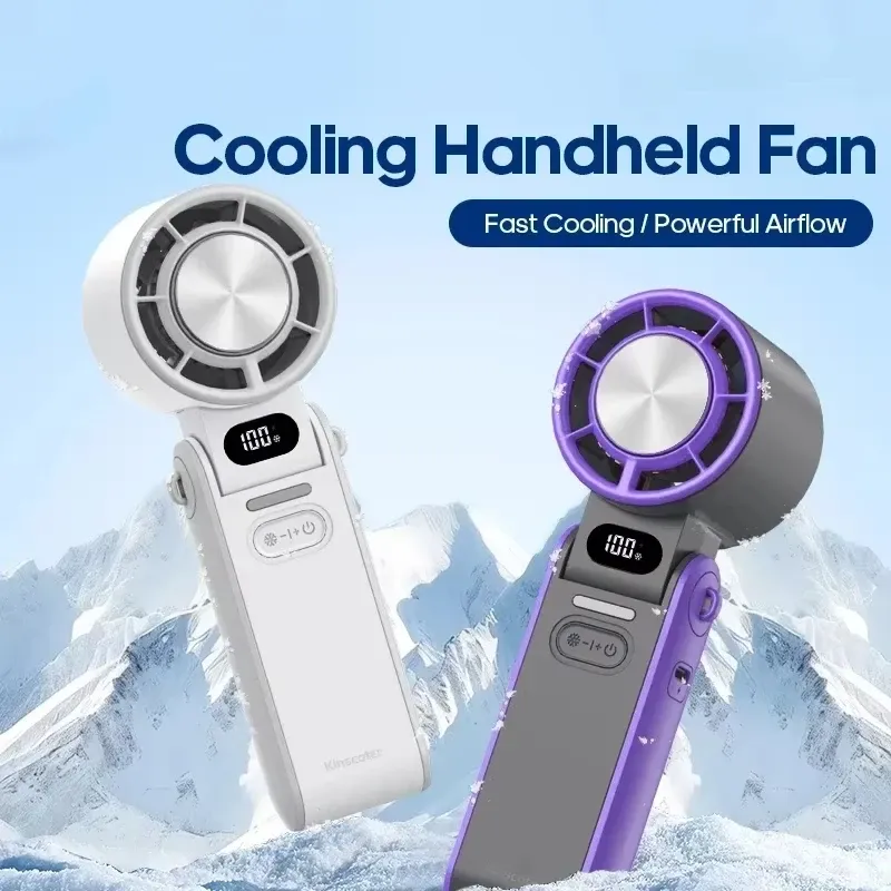 Tragbarer Hochgeschwindigkeits-Kühlventilator 3600mAh Wiederaufladbar 100 Windgeschwindigkeiten Einstellbarer Mini Faltbarer Luftkühlungs-Turbolüfter