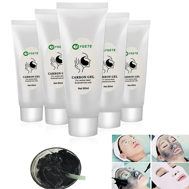 1/2/5Pcs Schwarz Gel Maske Für ND YAG Laser Haut Peeling Carbon Creme Bleaching Gesichts Verjüngung feuchtigkeitsspendende Peel Tiefen Reinigung
