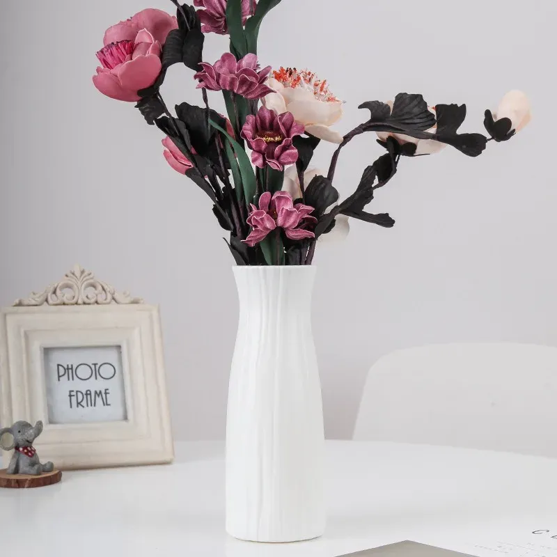 1Pc Nordic Blume Vase Minimalistischen Stil Einfarbig Kunststoff Topf Dekoration Hause Schreibtisch Pflanze Hochzeit Tisch Enthält Anordnung