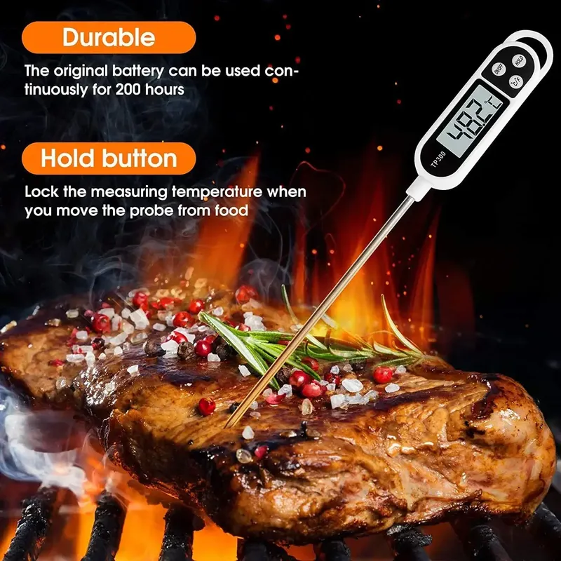Digitales Küchenthermometer, LCD-Display, TP300, elektronisches Lebensmittelthermometer, LCD-Display, digitales Temperaturmesswerkzeug für Fleisch