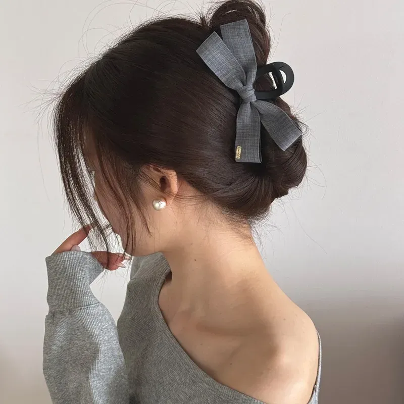 Modischer Denim-Schleifen-Greifclip, 2025, neue Haarnadel, Hinterkopf, großer Hai-Clip, Kopfschmuck, Pinter Gos Волос Haarspangen für Frauen