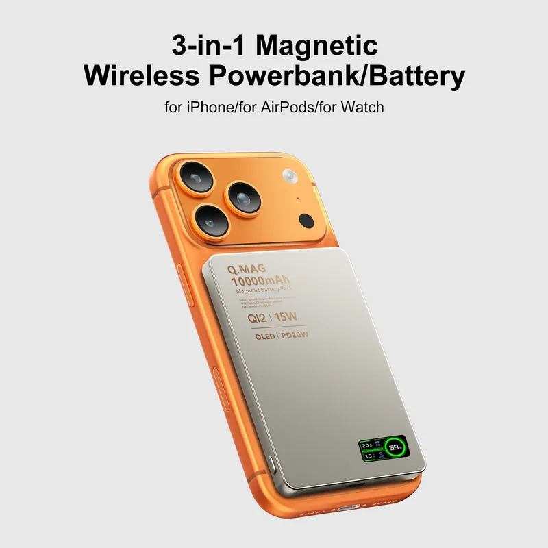 QI 2.1 Magnetische Powerbank Kabelloses Schnellladegerät Tragbare Externe Batterie für iPhone 12-17 Pro Watch Airpods 5000/10000mAh