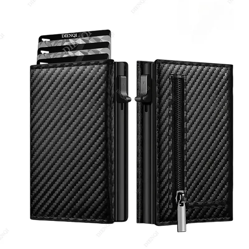 Rfid Kreditkarte Halter Geld Tasche Luxus Carbon Faser Id Bank Karteninhaber Geldbörse Minimalistischen Brieftasche für Männer Carteira Masculina
