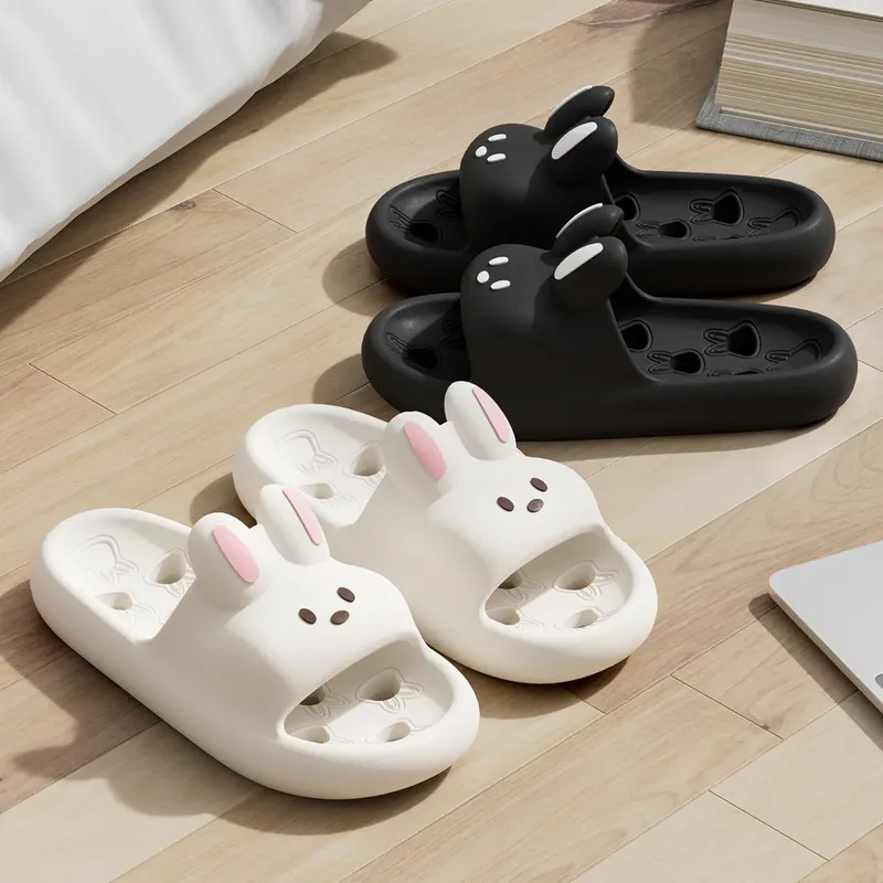 Haus Slipper Frauen Kaninchen Nette Wolke Sandalen Sommer Flip-Flops Strand Rutschen Hause Casual Zimmer Schuhe Männer Flache Weibliche Eva Undicht