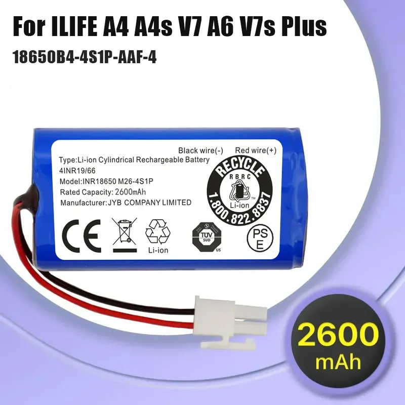 NEUE 14,8 V 2600 mAh 14,4 V 3200 mAh Lithium-Batterie Für ILIFE A4 A4s V7 A6 V7s Plus Roboter staubsauger ILife 4S1P echte Kapazität