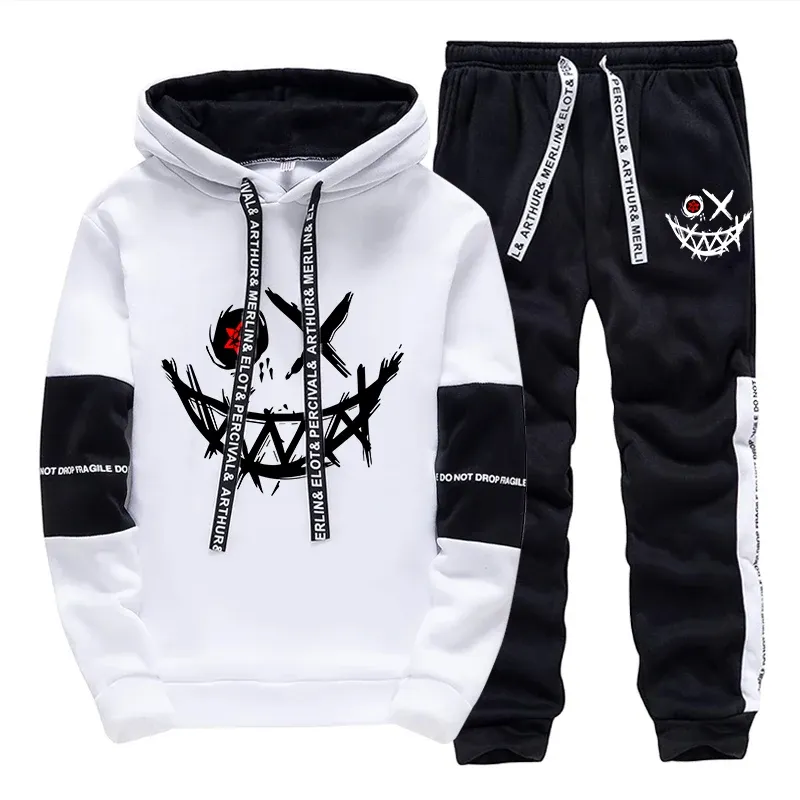 2025, Neuankömmling, Herren-Trainingsanzug, Kapuzen-Sweatshirt, Jogginghose, ganzjährig, lässig, sportlich, Jogger-Anzüge, urbane Mode, Kapuzen-Outfits