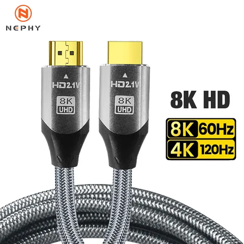 8K HDMI 2.1 Kabel 4K@120Hz 8K@60Hz 48Gbps Ultra High Speed HDR für RTX Videokabel PC Laptop Projektor HD TV PS5 1M 3M 5M 8M 12M