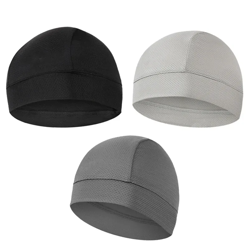 Sommer Dünne Atmungsaktive Mesh Schädel Beanie Kappe Schweiß Absorbierende Sport Kappe Unter Helm Liner Feuchtigkeit Wicking Quick Dry Radfahren Hut