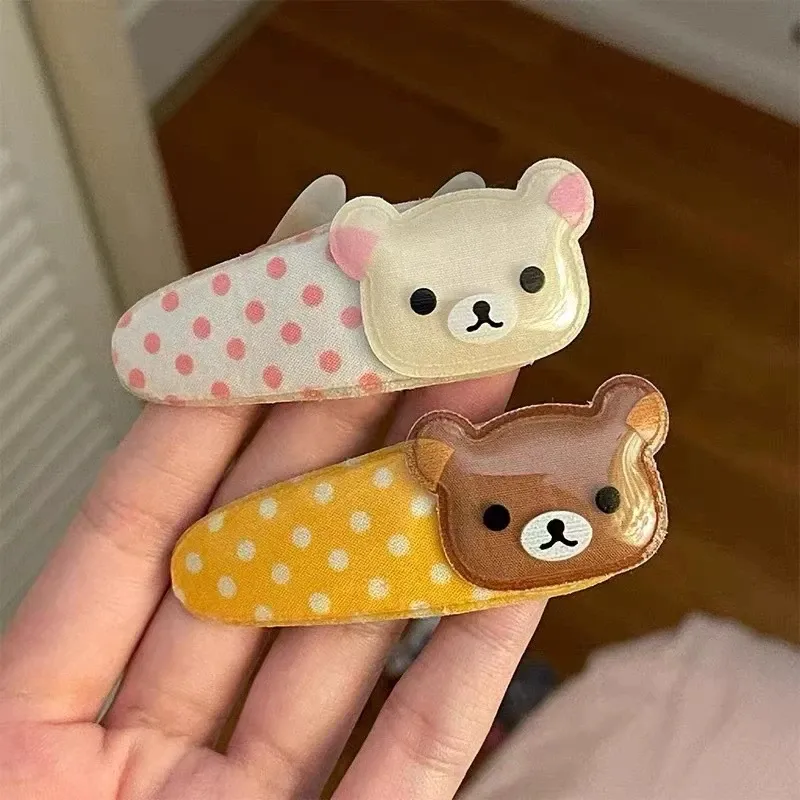 Kawaii Rilakkuma Bangs Side Clip Cartoon Cute Wave Point BB Haarspange Lazy Bear Angel Winged Vielseitige Haarnadel Geburtstagsgeschenke