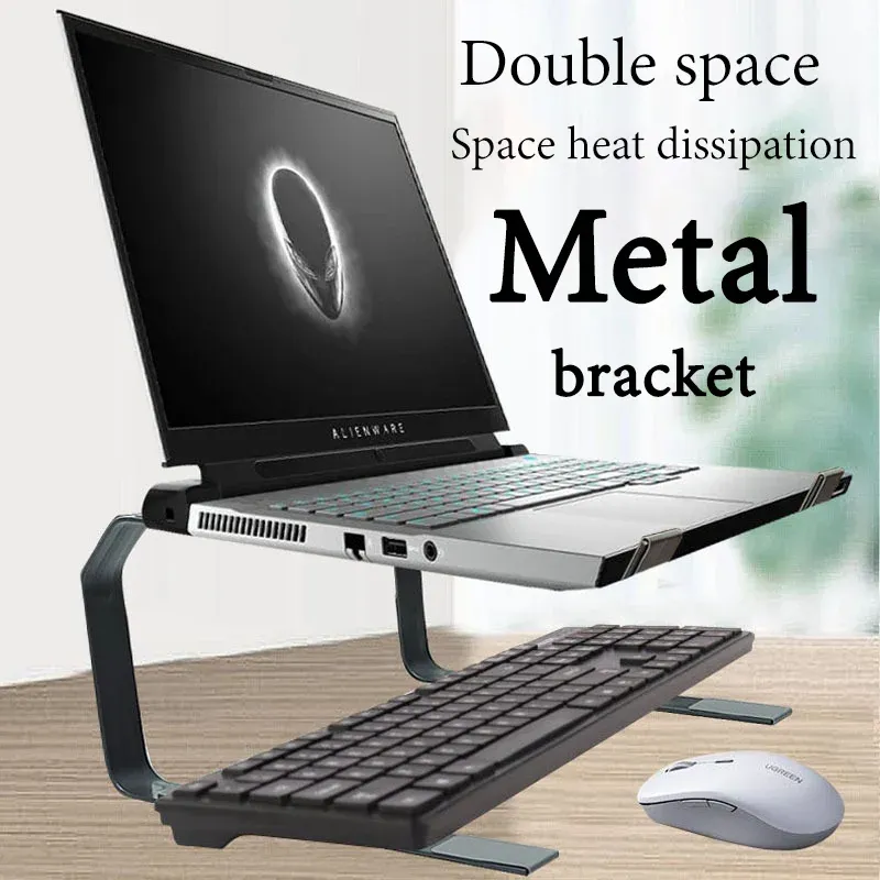 Laptop-Ständer für Schreibtisch, Metall-Computer-Riser, schwerer stabiler Halter, ergonomischer Laptops-Aufzug für 12–17,3 Zoll Notebook-Computer