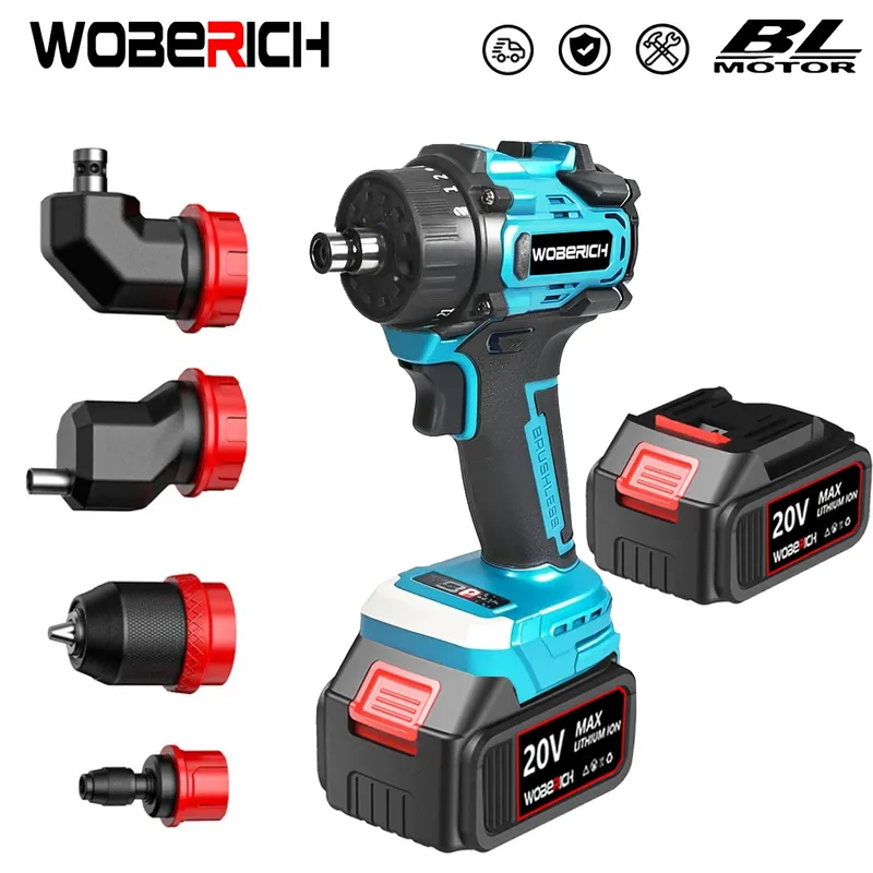 5 in1 Bürstenlosen 10 MM Elektrische Schraubendreher Hammer Akku-bohrschrauber Auswirkungen Multifunktionale Power Tool Für 21 V 18 V Batterie Pins