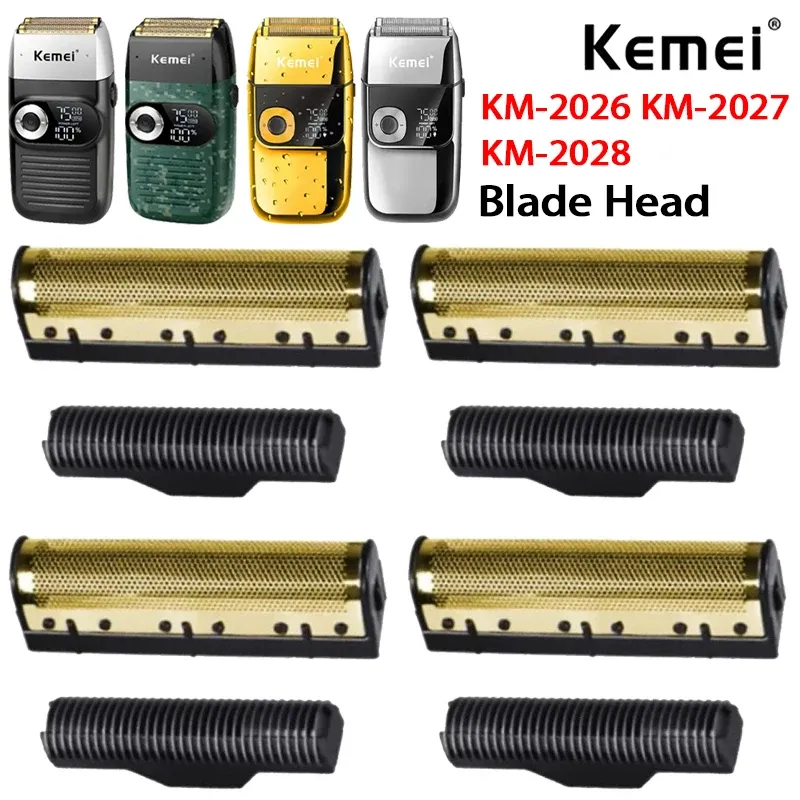 Ersatzklinge für Kemei KM-2026/2027/2028 Original Professional Blades Set Messerkopf und Messernetz Rasierzubehör