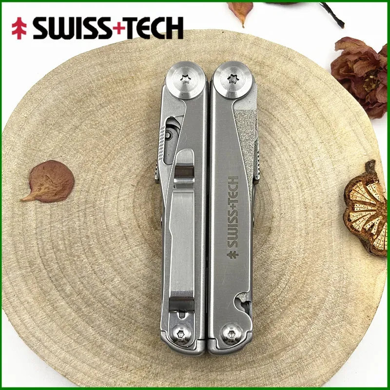 SWISS TECH 18-in-1-Multitool-Zange, zusammenklappbar, multifunktionales Kombinationswerkzeug, Taschenmesser, tragbare EDC-Ausrüstung für den Außenbereich