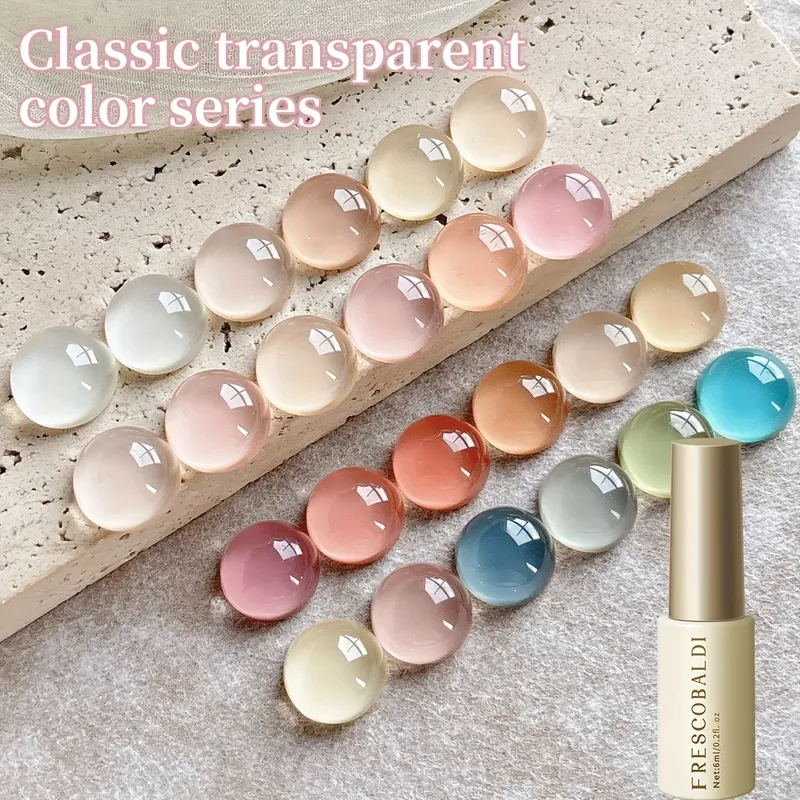 24 Stück durchscheinende Serie 24 Farben --- neue beliebte Nagelkunst ultrahelle eisdurchscheinende Serie Nagellack Gel Nail Art DIY