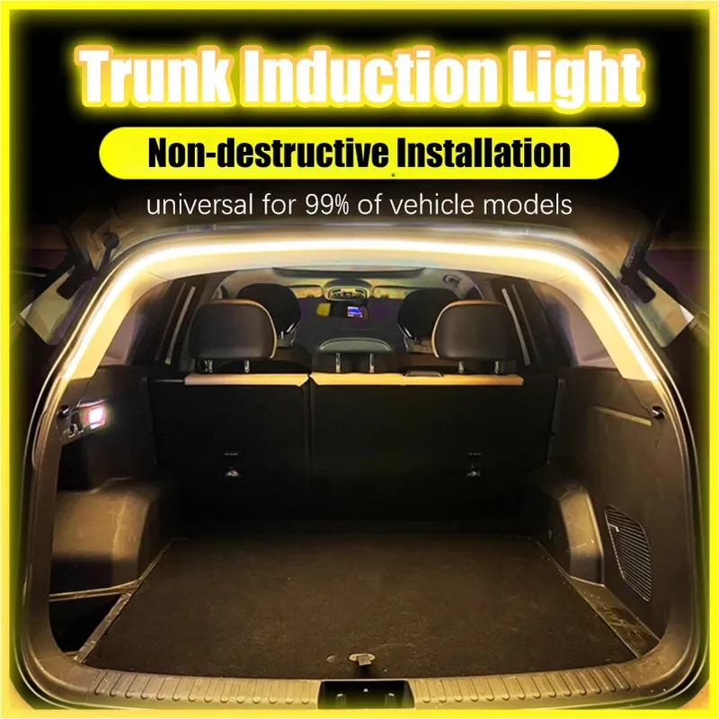 Kofferraum-LED-Lichtleiste, wasserdichtes PVC, flexibler Umgebungslichtstreifen, automatisches Ein-/Ausschalten, versteckte Installation, universell für SUV/MPV