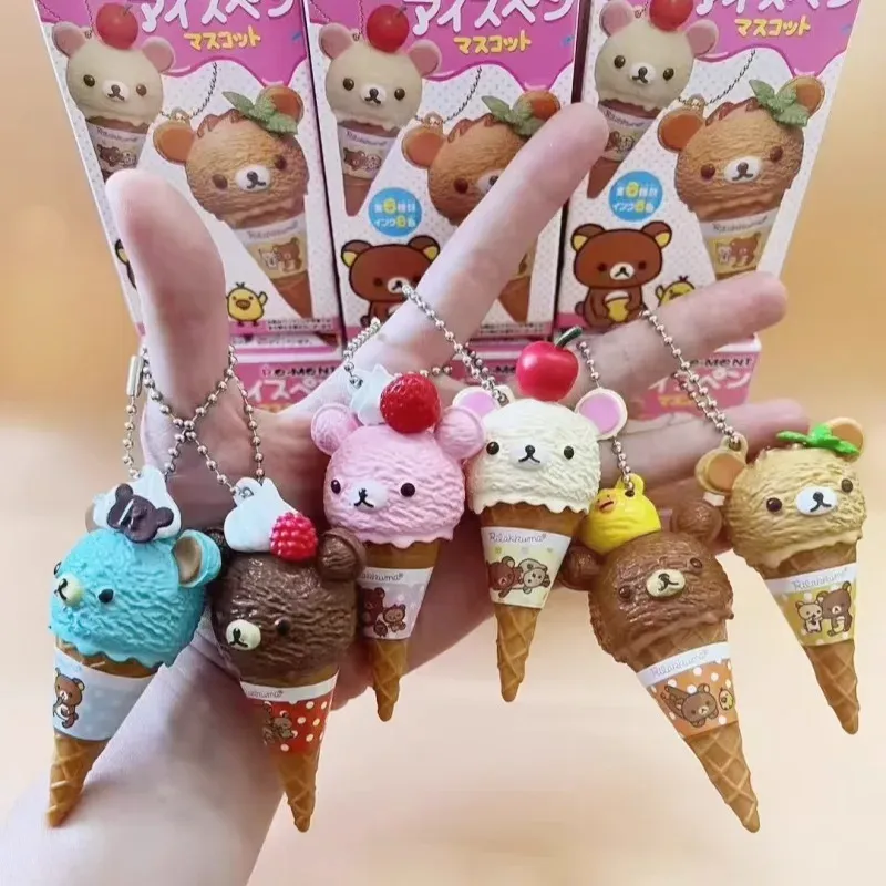 Anime Fiugre Rilakkuma Eis Bär Perle Nette Kawaii Spielzeug Kette Hängen Tasche Blind Box Spielzeug Modell Decoration Anhänger Kinder Geschenke