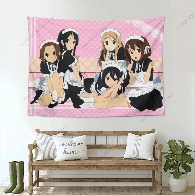 2025 heißer süßer Anime-Wandteppich, K-ON, Kawaii-Flaggen, Wandteppiche, Wandbehang, böhmische ästhetische Raumdekoration, Hintergrund, Stoff, Geschenke