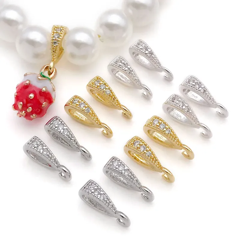 5 Stück 18 Karat echt vergoldete Messing-Melonen-Samen-Schnallenverbinder, eingelegter Zirkon für DIY-Armband, Halskette, Schmuckherstellung, Zubehör