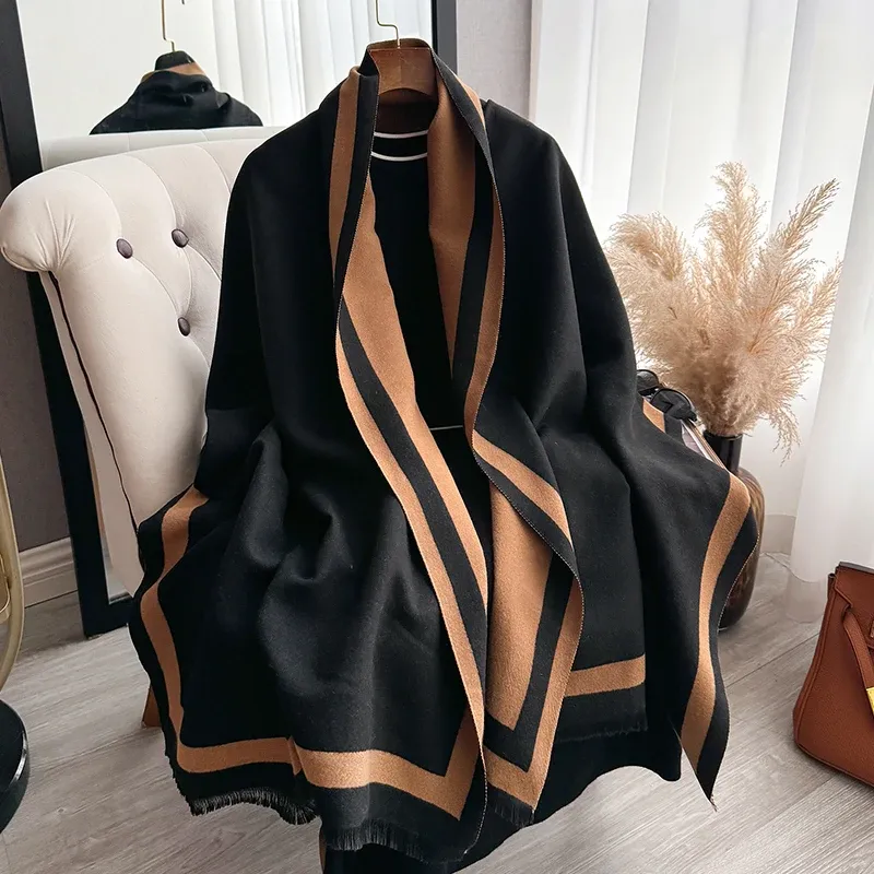 Neue Warme Luxus Kaschmir Schal Frauen Einfarbig Mode Schal und Wraps Damen Decke Foulard Winter Pashmina Bandana Bufanda