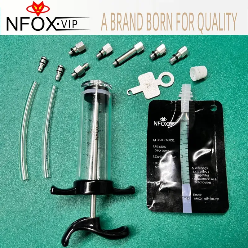 Nfox Hydraulisches Bremsenentlüftungsset – Bremszangen-Ölentlüfter, Multifunktionswerkzeug, Wartungskomponenten, Fahrradpumpe, Bremse, Tretroller