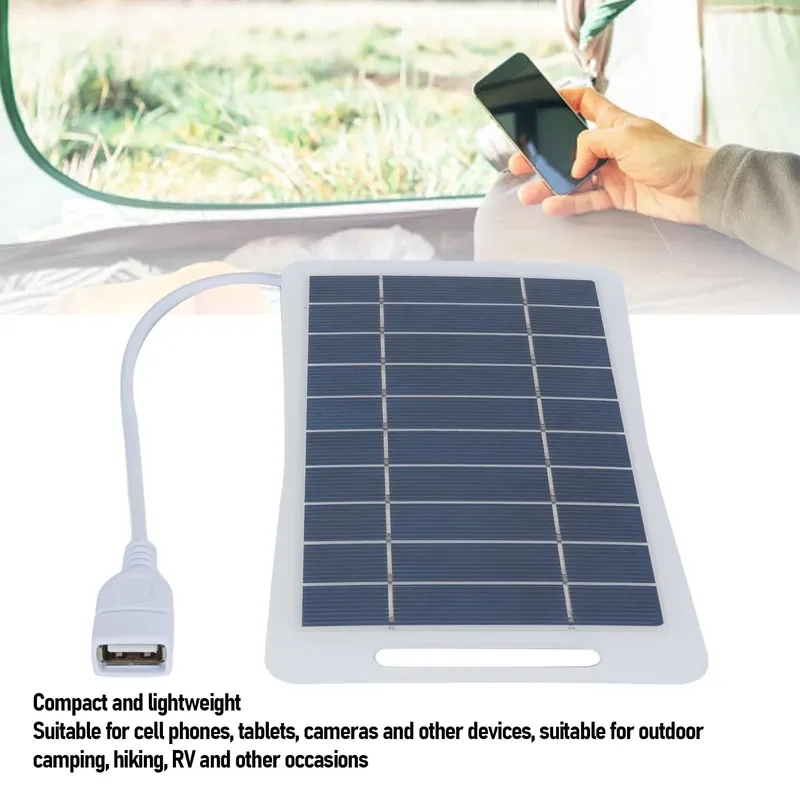Tragbares Solarpanel, monokristallines Silizium, USB-Solarladepanel für Outdoor, Wohnmobil, Camping, Wandern, Solarpanel, USB-Solarpanel