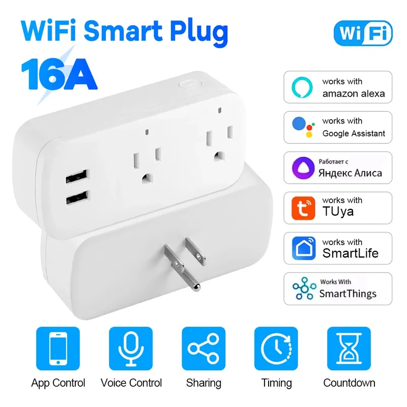 16 A Smart Plug mit Bluetooth-App-Steuerung, Stromüberwachung, Timer, Countdown-Gruppe, Sprachsteuerung, PowerOff-Speicher, funktioniert mit Alexa