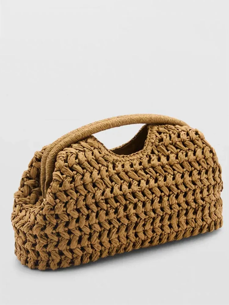 Marke Woven Clutch Tasche Luxus Neue High-end-Meer Urlaub Reise Große Kapazität Stroh frauen Einfache Textur Mode brieftasche