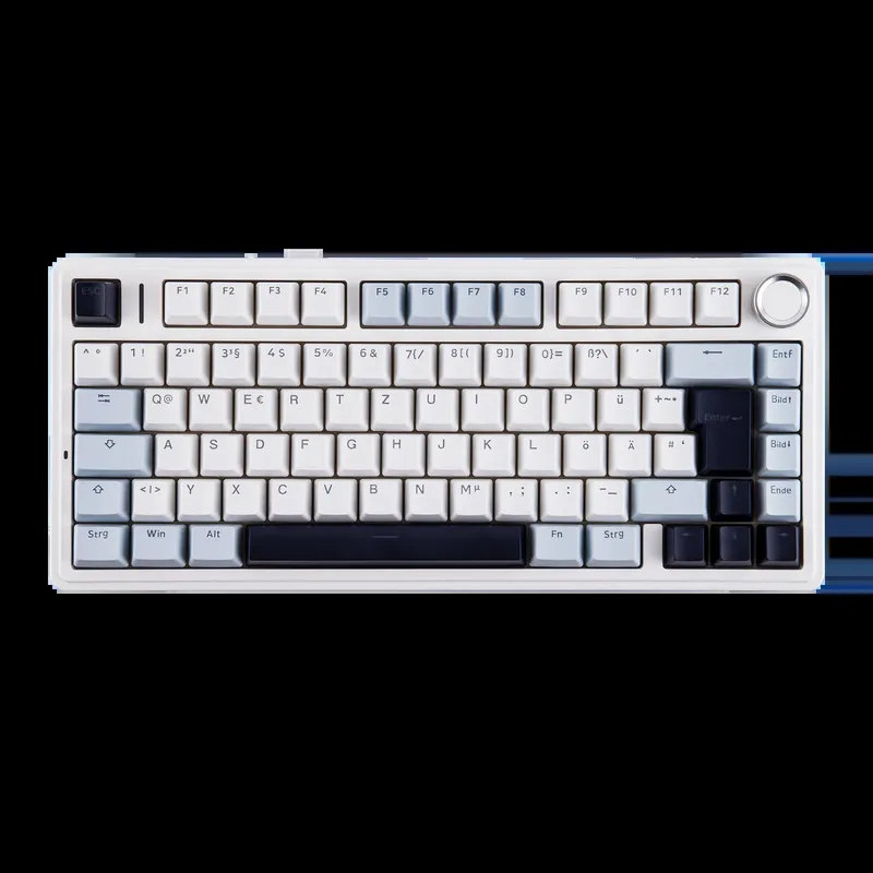 ISO-DE Layout EPOMAKER x AULA F75-ISO 75% Deutches QWERTZ Hot-Swap BT/Wireless/Wired Mechanische Tastatur Kabellos Knopf&RGB