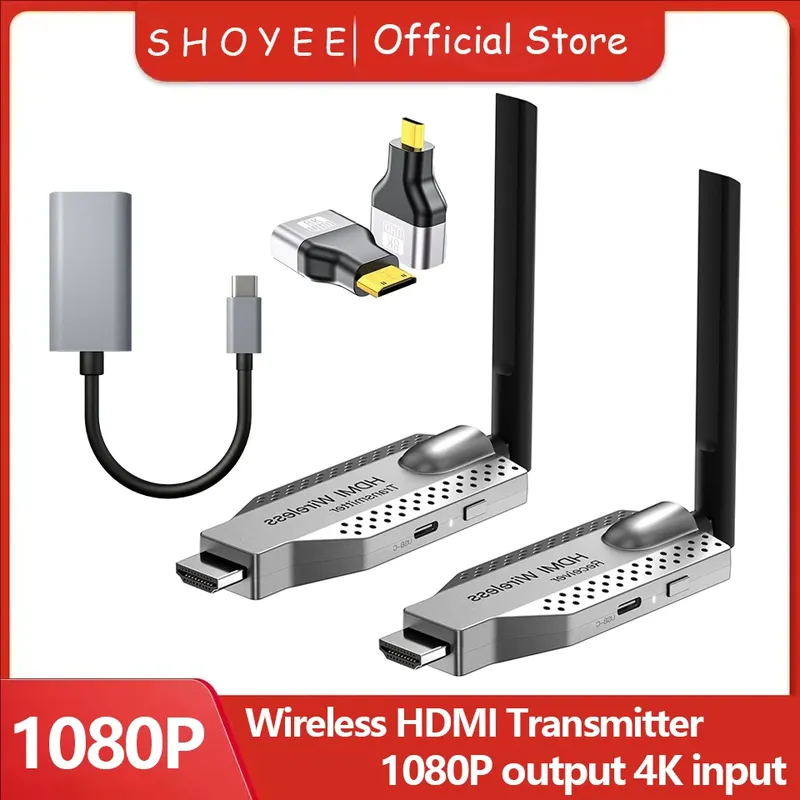 1080P 50/100M Wireless Video Audio Sender Empfänger Extender Display Adapter Dongle Für TV Box Monitor Projektor