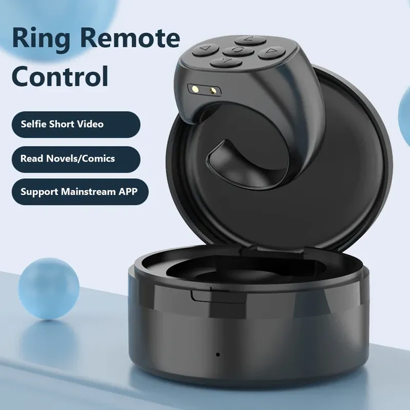 Drahtlose Bluetooth-Fernbedienung Telefon Selfie Video Controller Fingertip Page Turner Browse Selfie Shutter für Apple Huawei