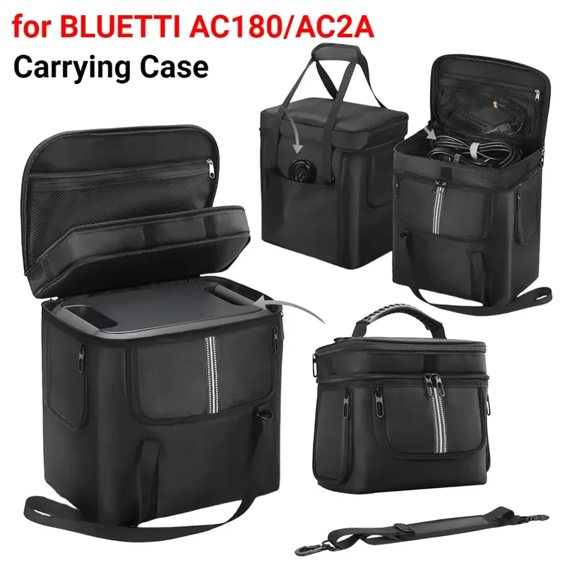Tragetasche für BLUETTI Portable Power Station AC180/AC2A Reise-Aufbewahrungstasche, wasserdicht, sturzsicher, mit Schultergurt und Griff