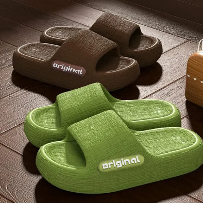 Dicke Plattform-EVA-Hausschuhe für Damen, Outdoor, Sommer, rutschfeste Strand-Flip-Flops, Damen-Komfort, weiche Sohle, für den Innenbereich, Wolken-Hausschuhe