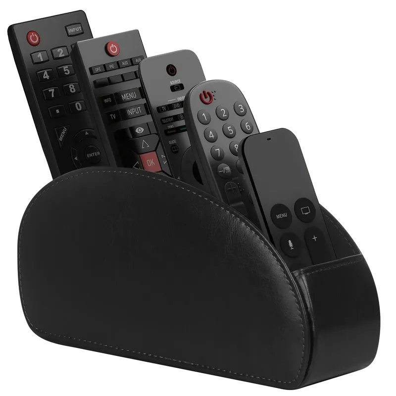 5-Gitter-Organizer aus Pu-Leder mit Fernbedienung, Telefon- und TV-Halter, Schreibtisch-Aufbewahrungsbox, Kosmetikpinsel