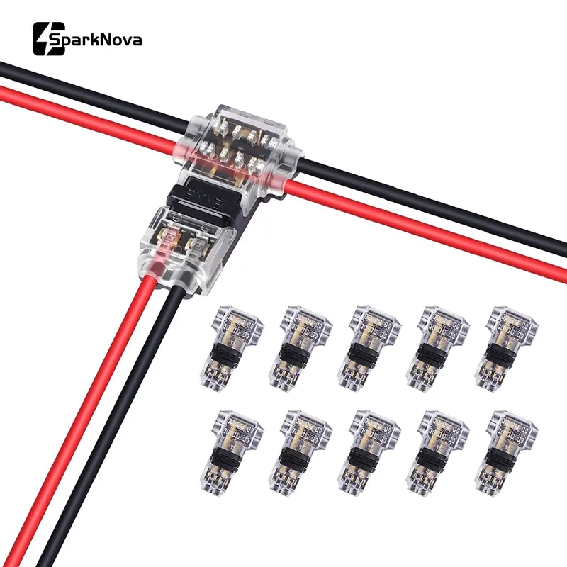 5/10 Stück T-Tap 2-poliger T2-Schnellverbinder, kein Lötanschluss, kein Abziehen, Draht, Kabelanschluss, Auto-Elektrostecker, Tischler für Auto, LKW