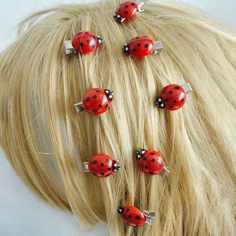 10 Stück Marienkäfer-Haarspangen, Tier-Insekten-Haarspangen für den Schulanfang, Haarschmuck, für die Haardekoration