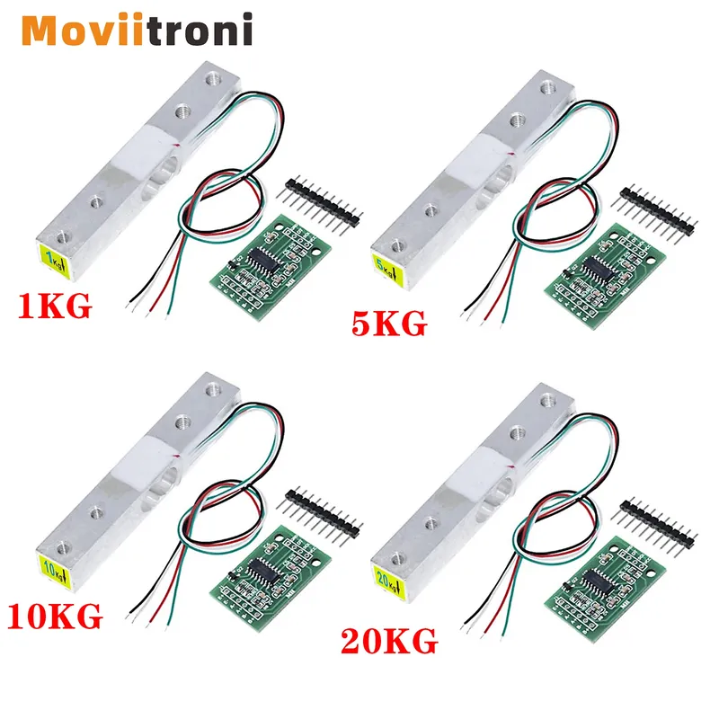 Digitaler Wägezellen-Gewichtssensor + HX711 ADC-Modul Wägesensor für DIY tragbare elektronische Küchenwaage 1 kg 2 kg 5 kg 10 kg 20