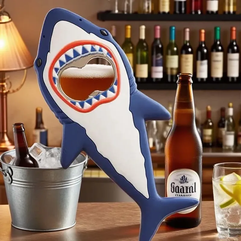 3D-Bieröffner mit Hai-Magnet – Kühlschrankaufkleber, praktische Küchenhelfer zum Öffnen des Flaschendeckels
