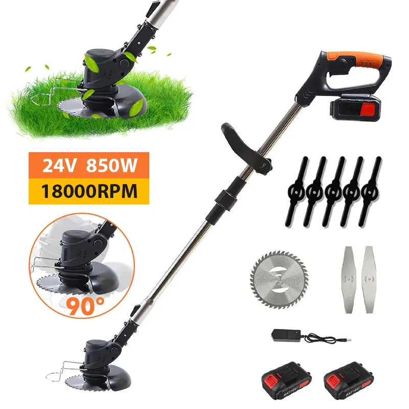 850W Elektrischer Rasenmäher Kabelloser Rasentrimmer Garten-Trimmer Rasentrimmer-Schneider Elektrowerkzeuge Outdoor Handgehaltener Faltbarer Rasenmäher für Makita 18V Akku