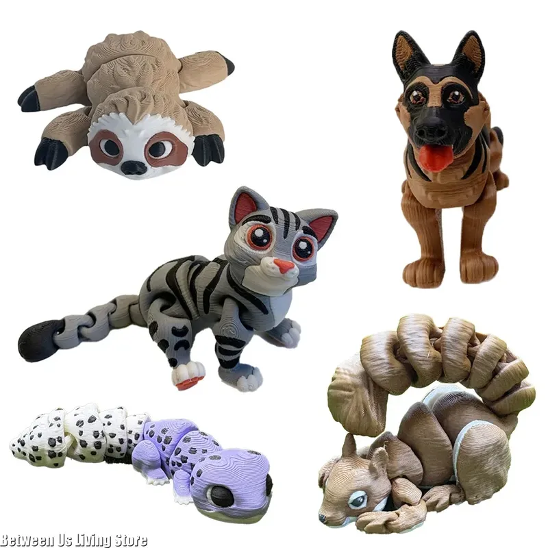 Mehrfachgelenkiger 3D-Druck, bewegliche Tiere, Eichhörnchen, Füchse, Hunde, Wölfe für Zuhause, Schreibtisch, Dekoration, Dekoration, Kindergeschenk