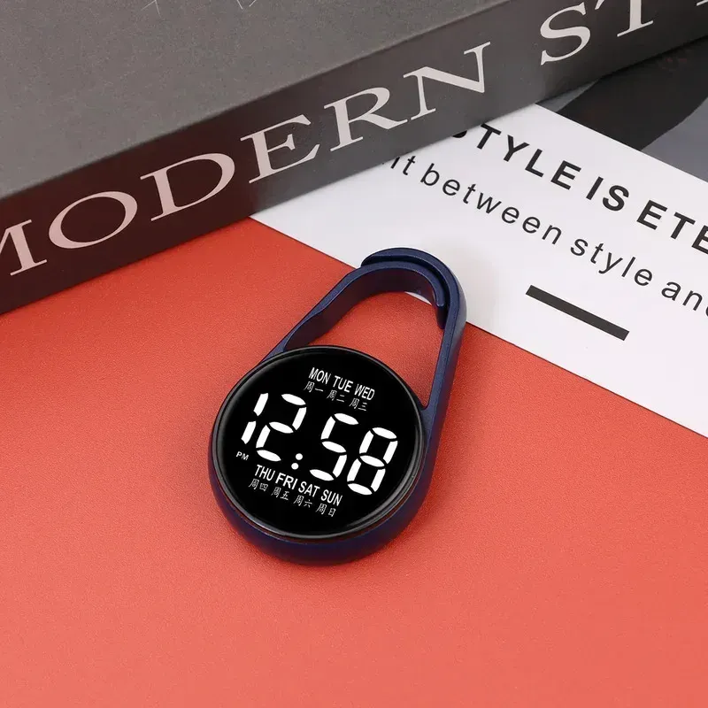 Elektronische Hängeuhr mit Nachtlicht, digitale elektronische Hängeuhr, Taschenuhr
