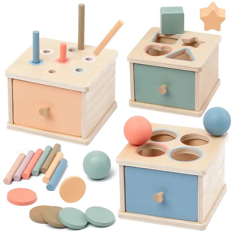 Holz Farbe Form Sortierung Spielzeug Schublade Box Beschäftigt Bord Passenden Spiel Feinmotorik Sensorischen Spielzeug Montessori Lernen Für Baby Geschenke