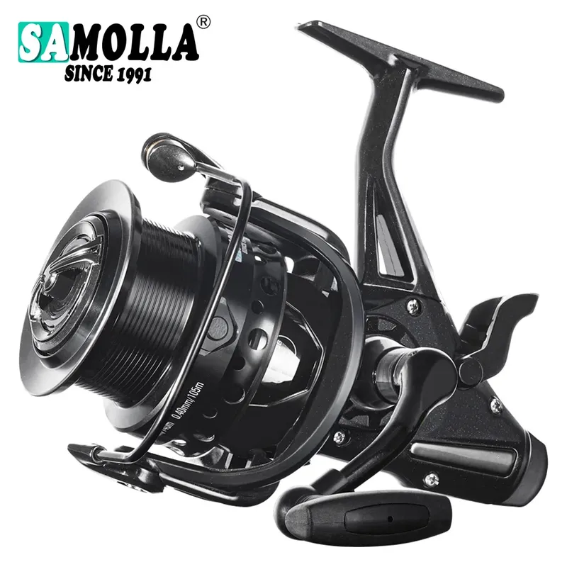 Karpfen Angelrolle Spinning Starke Doppel Drag 12-15 kg Molinete Carretilha De Pesca Olta Makaralar Meer Rollen Zubehör mar
