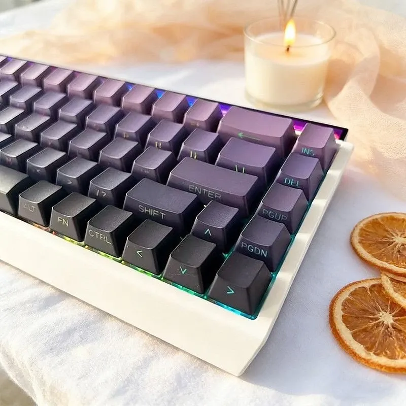 Lila Farbverlauf Tastenkappen OEM-Profil Rot Pink Blau Seitlich Bedruckte Tastenkappen für 60% 65% 75% TKL 96% 98% 100% Mechanische Tastaturen