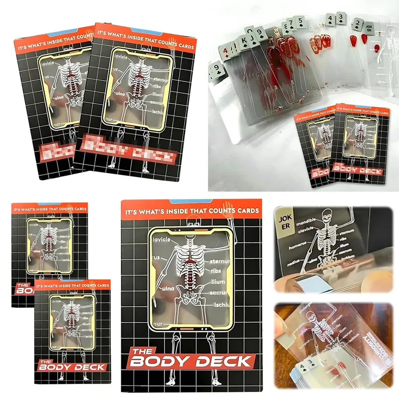 Das Körperdeck, Schaufensterpuppe, Körperdeck, Skelett, Spielkarten, transparente Anatomie, Pokerkarten, Skelette, Röntgen-Designs, pädagogisches Geschenk