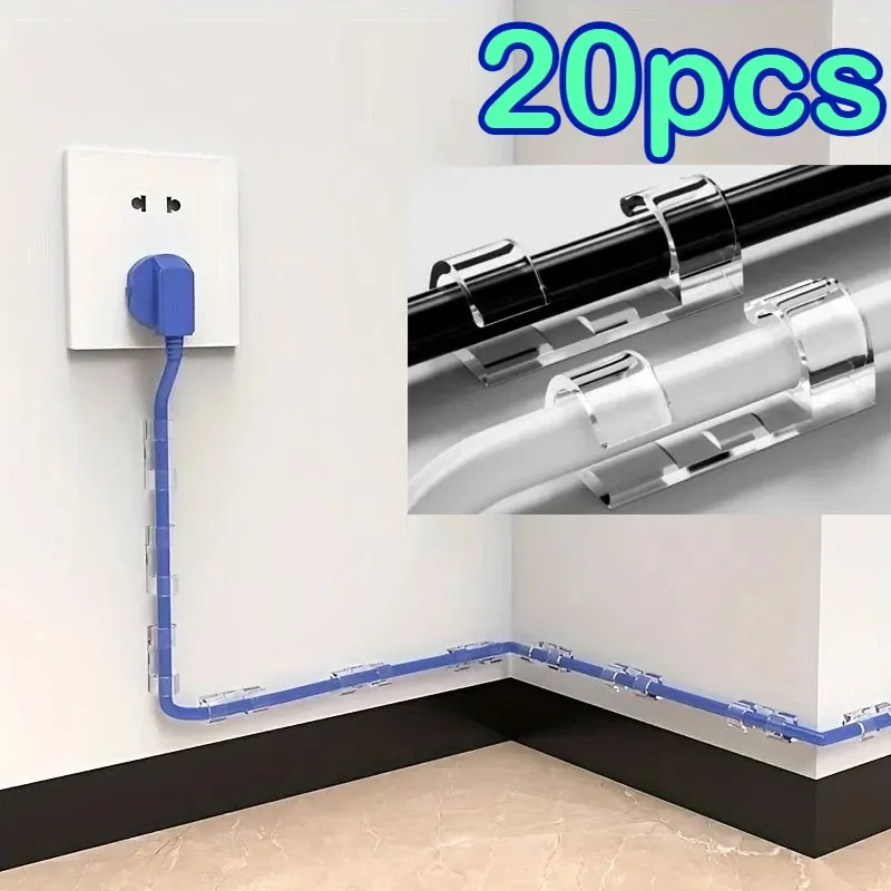 20 Stück Kabelklemmen, selbstklebender Kabel-Organizer für Schreibtisch, Büro, Zuhause