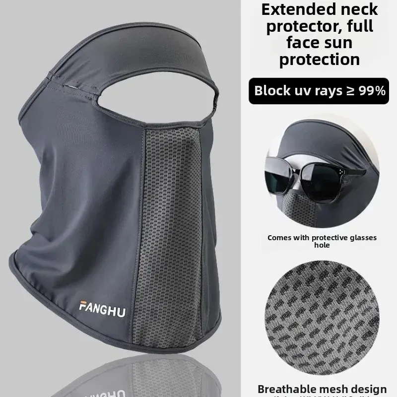 Gesichts Gini Sommer Sport Ohrschnur Schals Maske Nackenschutz Anti-UV Eisseide Sonnenschutzmaske Gesichtsschleier mit Brillenloch