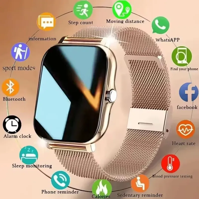 Smart Watch 1,83" HD-Bildschirm Bluetooth Anruf Herzfrequenz Blutsauerstoff Gesundheitsmonitor Sport Smartwatch Damen Herren Urlaubsgeschenke Neu