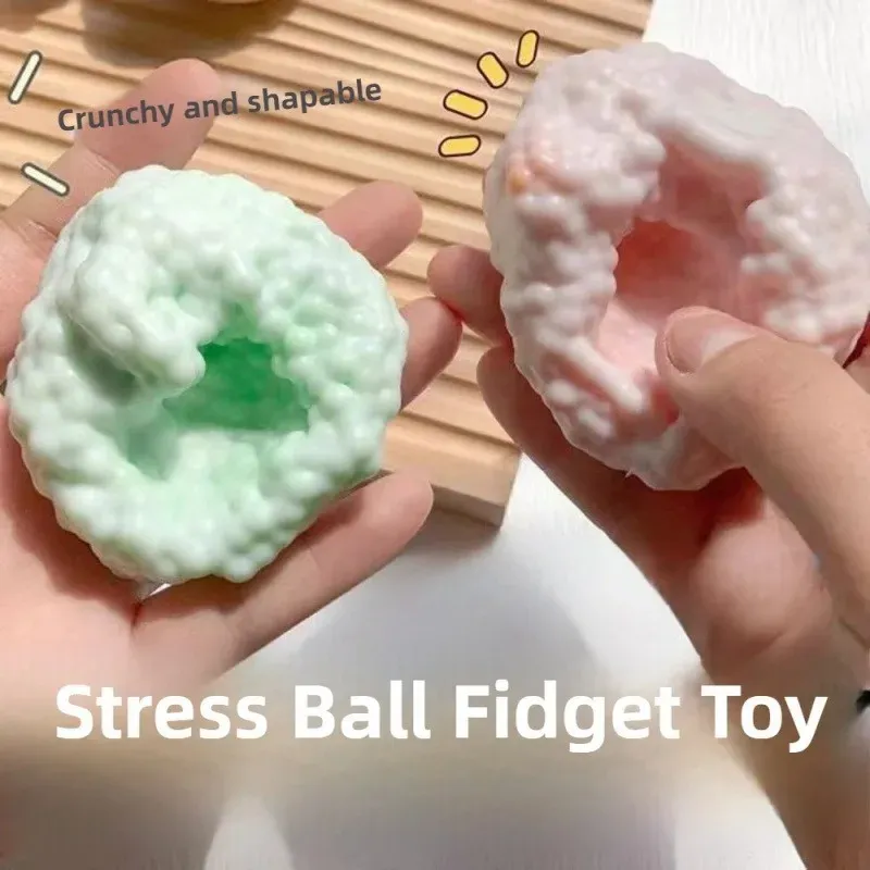 Crunchy Squishy Stress Ball Sensorisches Spielzeug mit zwei Texturen zur Angstlinderung – Zappeln-Handübung, Entspannung, ADHS, Fokus, Geschenk für Erwachsene und Kinder