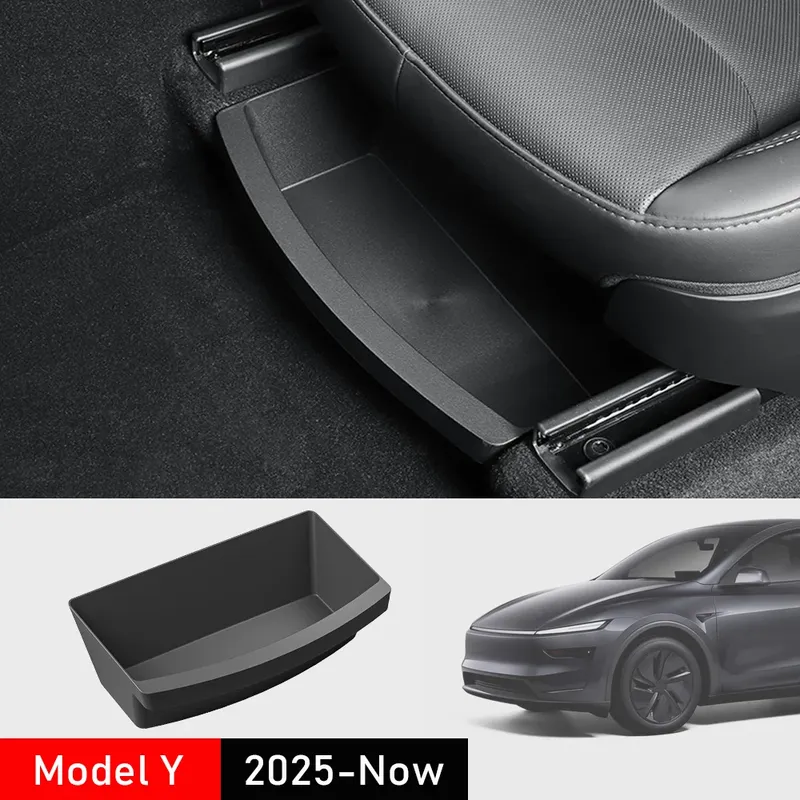 Für Tesla Neues Modell Y2025, Start Juniper, Vordersitze unter der Sitzschublade, TPE-Aufbewahrungsbox, Untersitz-Organizer, Reisezubehör
