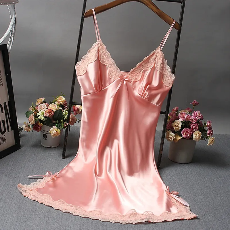 Sexy Spitze Patchwork Nachtwäsche Dessous Nighty V-ausschnitt Hochzeit Kleid Schlaf Tragen Nachthemd Kleidung Sexy frauen Nachthemden